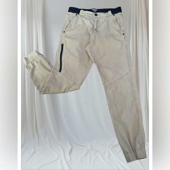 Levi's Denizen Women's Sweatpants Grey Elastic Waist Zip Pockets Size W28 Khaki. - Picture 4 of 13